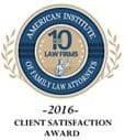 American Institute Of Family Law Attorneys | 10 Best Law Firms | Client Satisfaction Award | 2016